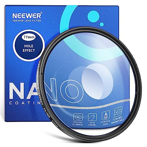 NEEWER Prisma K9 Spiraal Halo-cameralenfilter, 77 mm, optisch glas, speciale effecten, filter, fotografie, cameralens, accessoires met tunnelzicht, vervormd, cirkelvormig halo-frame-effect