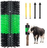 VEVOR Krabborstel 43x19 cm, Veeborstel 1 stuk incl. 4 Schroeven, Krabborstel voor Het Verlichten van Rugjeuk, Massage- en Verzorgingskrabtool voor Paarden, Runderen, Schapen en Varkens, Groen & Zwart