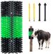 VEVOR Krabborstel 43x19 cm, Veeborstel 1 stuk incl. 4 Schroeven, Krabborstel voor Het Verlichten van Rugjeuk, Massage- en Verzorgingskrabtool voor Paarden, Runderen, Schapen en Varkens, Groen & Zwart