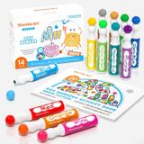 Art bingo dabbers - 14 couleurs 40ml marqueurs à pois avec livre d'activités vierge de 20 pages