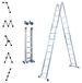 OEM Scharnierende multifunctionele ladder, 4x6, 24 treden, 150 kg draagvermogen, aluminium