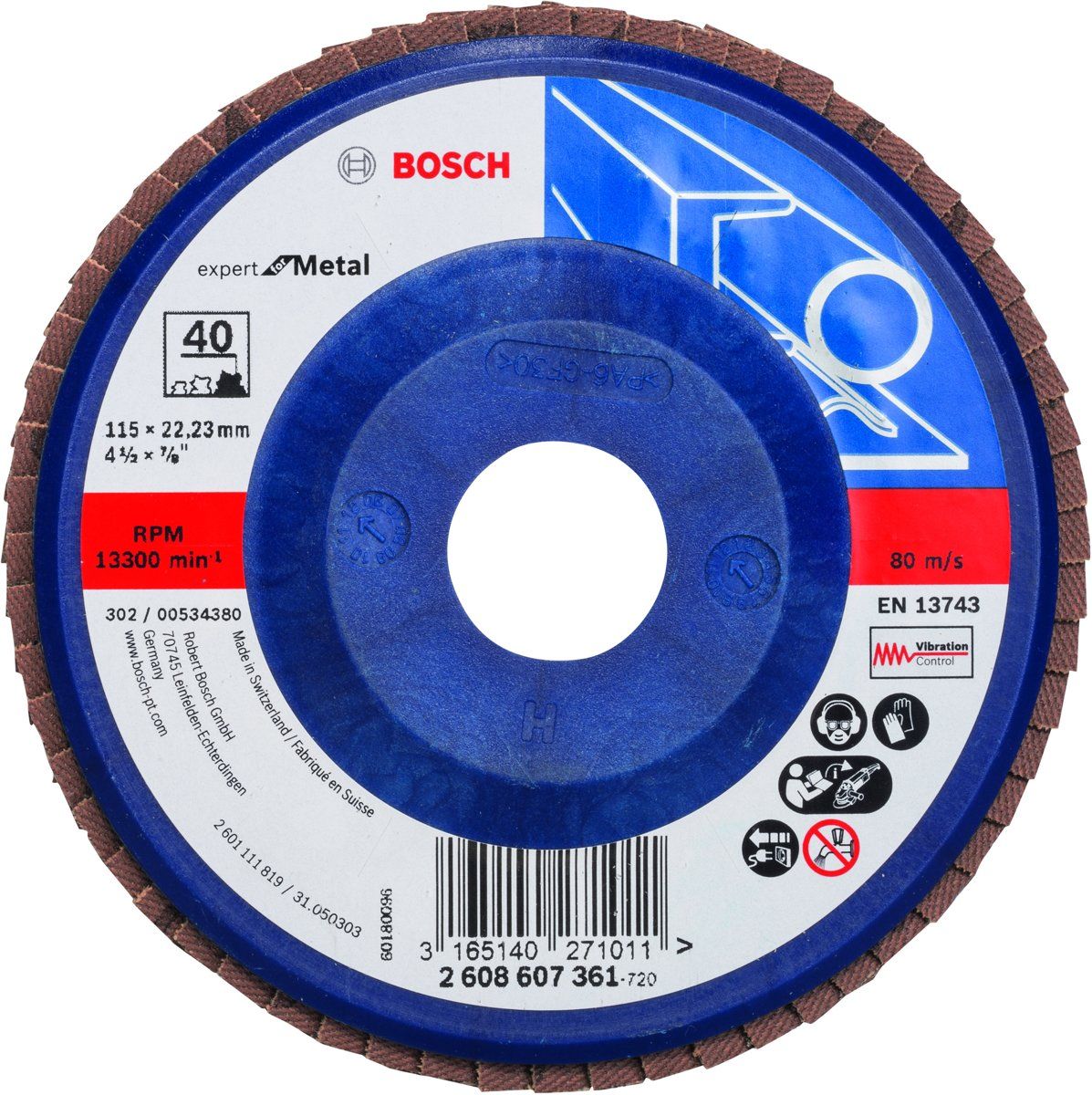 Bosch Lamellenschuurschijf 115 mm 22.23 mm 40 - 3165140271011