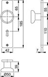 Hoppe Deurbeslag 54/378 Zilver Aluminium Modern Rechthoek Met Sleutelgat