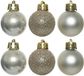 Decoris - Kerstballen - 14 stuks - Kunststof - Champagne - 3 cm - Glans/Mat/Glitter