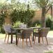 Maison Exclusive - Ensemble de jardin extérieur, avec coussins, 5 pièces, gris, en polyrotin tressé