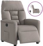 vidaXL Fauteuil verstelbaar elektrisch stof taupe