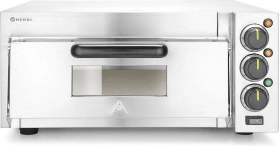 HENDI Compacte pizzaoven – vuurstenen vloer – 350°C – timer 120 min – zilver – 230V/2000W