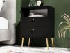 HIGHSTYLE Table de nuit 2 tiroirs noir