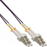 InLine Premium LC Duplex Optical Fiber Patch kabel - Multi Mode OM4 - violet / LSZH - 1 mètre