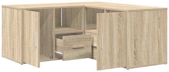 vidaXL Hoekkast 160x40x45 cm bewerkt hout sonoma eikenkleurig