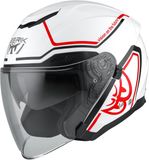 Berik OF669 Balika Casque à réaction, blanc/rouge, XS