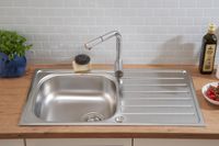 Ibenzoa® Ruime en Moderne Roestvrijstalen Spoelbak met Groot Afdruipvlak voor Keuken