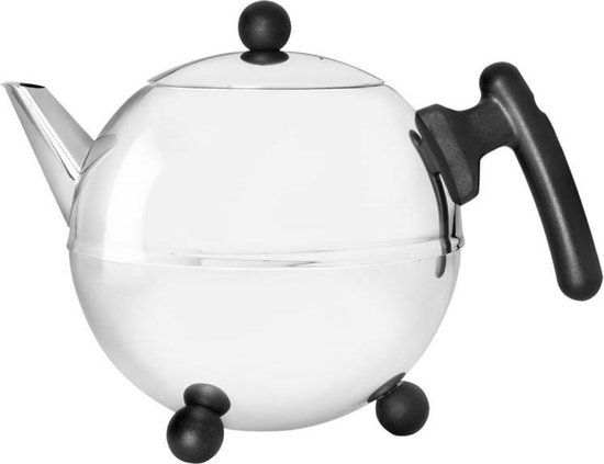 Bredemeijer Bella Ronde Theepot - 1.2L - Zwart - Dubbelwandig