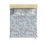 Dekbed 250 x 200 cm turquoise, wit, beige, roze