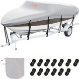 VEVOR Bootzeil Bootzeil, 518-579 cm Dekzeil Opblaasbare Boot 600D Oxford Stof Bootzeil met Opbergtas 435 x 300 mm, Vissersboot Bootzeil Grijs