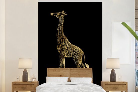 Nr1Wallpaper Behang - Fotobehang Giraf - Vintage - Goud - Breedte 180 cm x hoogte 280 cm