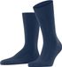 FALKE Lhasa Rib eenkleurig wol kasjmier sokken heren blauw - maat 39-42