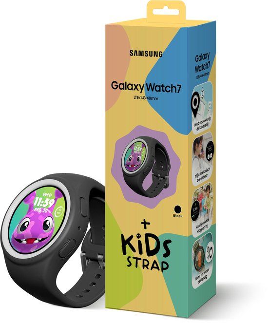 Samsung Galaxy Watch7 40mm - E-sim - Kids Band Black/White