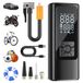 HOVVIDA Draagbare Bandenpomp, Draadloze Autobandenpomp 150 PSI (10,3 bar), Snel oppompen, Automatische uitschakeling, 5200 mAh, LED, Luchtpomp voor Auto, Motor, Fiets, Bal