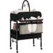 Baby Vivo Table à langer pliable N-226 avec rangement et baignoire, acier + tissu, noir