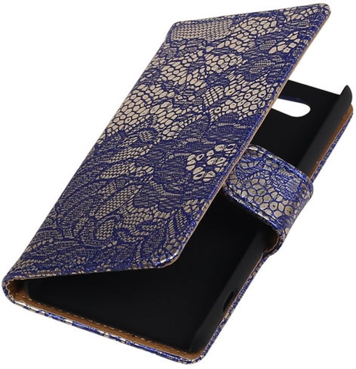 Best Cases Sony Xperia Z4 Compact Lace Kant Bookstyle Wallet Hoesje Blauw - Cover Case Hoes