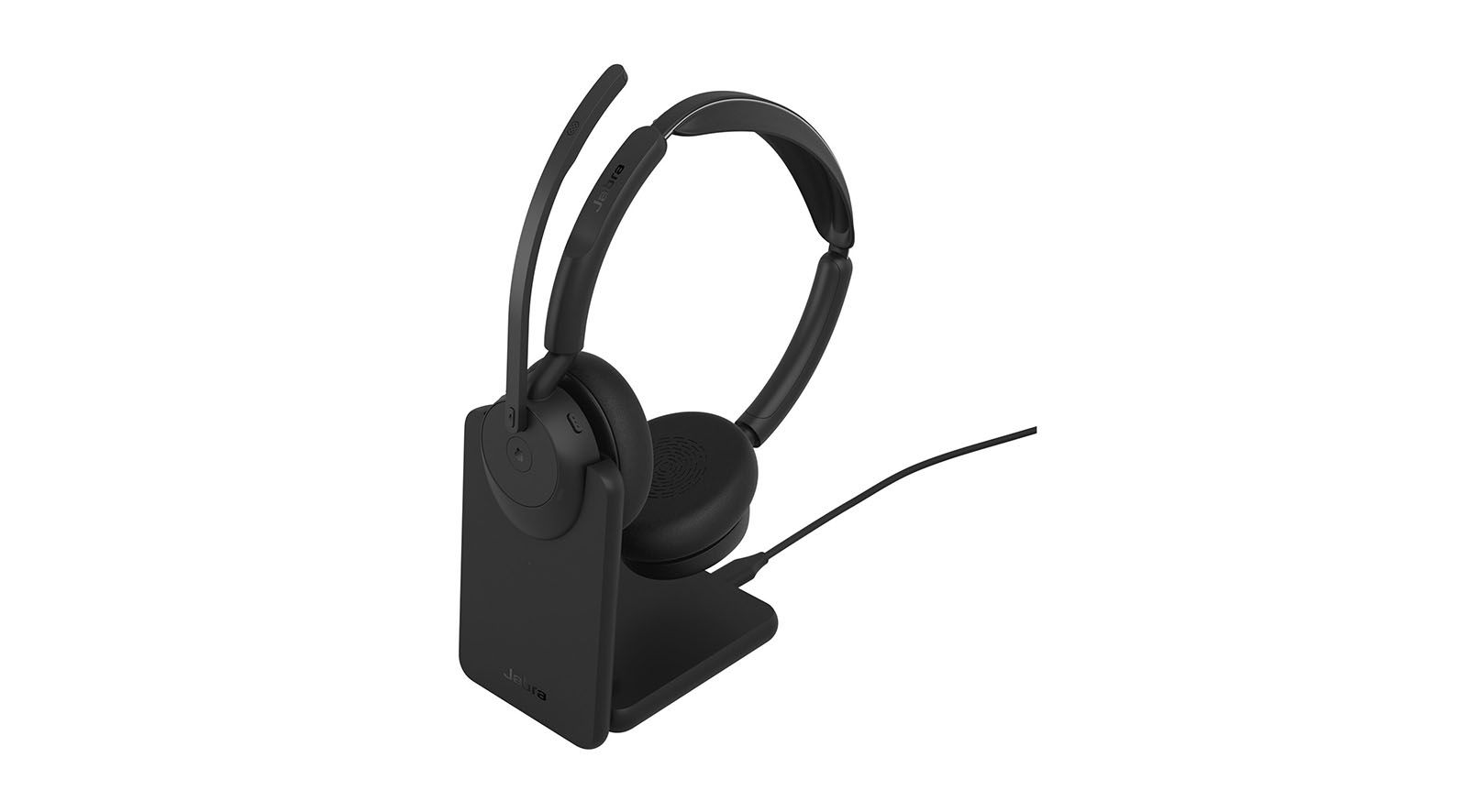 Jabra Evolve3 45 - Draadloze headset met twee USB-A-aansluitingen en ANC | Gecertificeerd voor UC-platforms | Inclusief oplaadstandaard