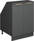 Vicco Rion Kast voor schuine wand – 60 x 81.6 cm met 2 deuren, kastromp 60 cm diepte Antraciet-goud