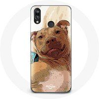 Maniahoesje Hoesje voor Huawei P20 Lite American Pit Bull Terrier Bruin