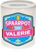 Bellatio Decorations Kinder spaarpot met naam - Valerie - keramiek - met dop - wit