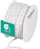 Halbach tweekleurig satijnen koord, 4 mm x 25 m, wit/goud