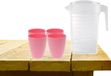 Koopman International Carafe avec couvercle 1L avec 4x gobelets plastique rose