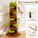 Arbre à chat 187 cm de haut Cinq niveaux Couchage en forme de couronne Escaliers en peluche Bois Vert