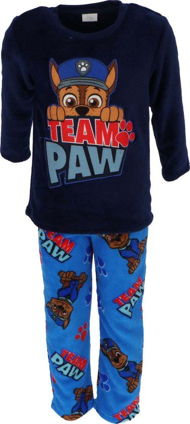 4KidsOnly Paw Patrol Coral-Fleece Pyjama - Maat 110/116 - Blauw - Kind