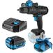 HÖGERT TECHNIK Kit met brushless 18 V, koppel: 80 Nm, batterijen 4,0 Ah, Charge 4A, led-verlichting, begrenzing métallique, voor bois en métal + PROMO batterijen 2,0 Ah
