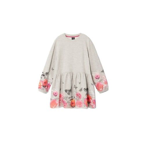 Desigual gebloemde sweatjurk grijs/roze