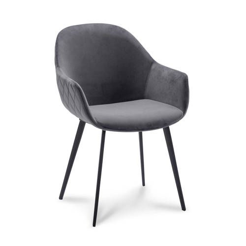 Eetkamerstoel Casper (set van 2) - Grijs - Polyester - 2022 Model