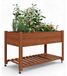 Jardinière surélevée mobile en bois - Jardinière sur pieds sur roulettes - 122 x 61 x 76 cm - Feuille de protection - Compartiment de rangement - Pieds robustes - Couleur chêne