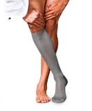 FALKE No. 10 Pure Fil d´Écosse kniekousen heren grijs - maat 41-42