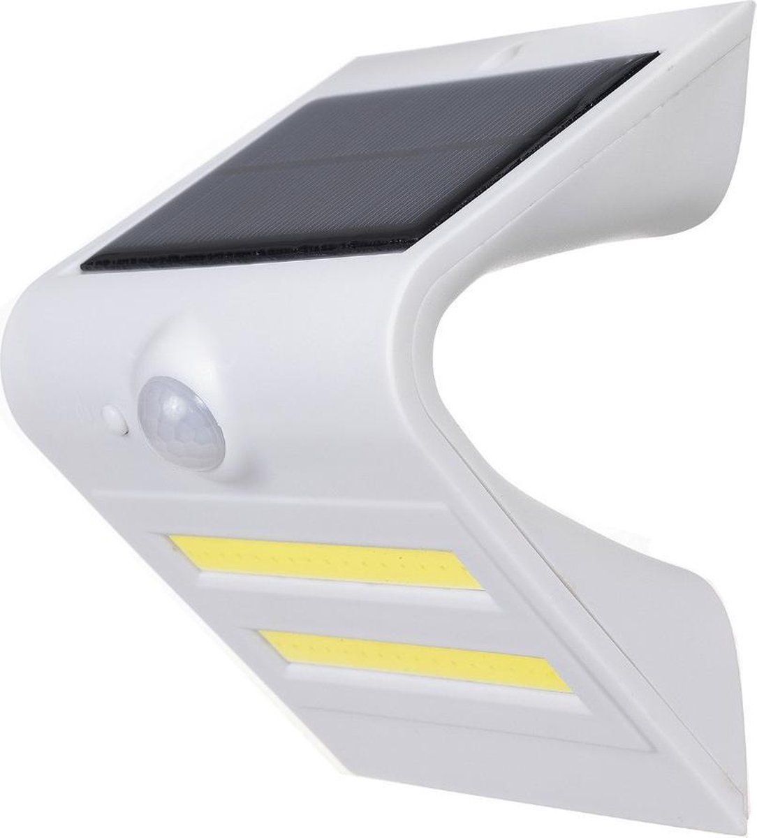 ABC-LED Solar LED Buitenlamp - 0.8 Watt - Wit - Schemer + bewegingssensor