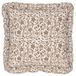 Seventy Three Linnen Filigraan Gedrukt Ruche Polyester Gevuld Kussen - Linnen/Olijf - 50x50cm