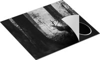 Chefcare Inductie Beschermer Hert in het Bos - Zwart Wit - 57,6x51,6 cm - Inductie Beschermer