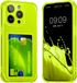 kwmobile Apple iPhone 15 Pro Max hoesje met kaarthouder - Soft Case - Stralend Geel / Transparant