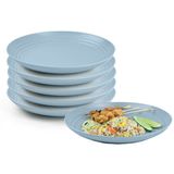 Plasticforte assiette ronde - 6x - D20 cm - bleu glacier - plastique - incassable - vaisselle