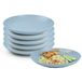 Plasticforte assiette ronde - 6x - D20 cm - bleu glacier - plastique - incassable - vaisselle