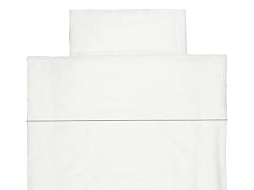 KraftKids Beddengoedset linnen licht groen wit kussen 40 x 60 cm en dekbed 135 x 100 cm, dekbedovertrek van katoen, handgemaakt beddengoed gemaakt in de EU