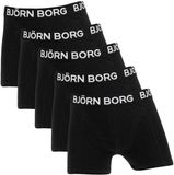 Björn Borg Cotton Stretch Jongens Boxershort - 5 stuks - Zwart - Maat 122-128