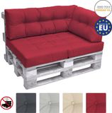 Beautissu Elements – Palletkussen 60x40cm - Zijkussen Rood – Wasbare Hoes