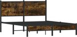 Maison Exclusive - Lit en métal sans matelas, chêne fumé, 137x190 cm
