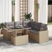 Maison Exclusive - Ensemble de meubles de jardin 6 pièces avec canapé et coussins, beige, en polyrotin