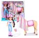 Fashion-Pop Poupée de mode avec cheval, accessoires et une brosse qui change de couleur, convient aux enfants à partir de 3 ans.